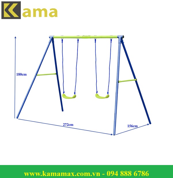 Xích đu 2 chỗ mầm non, KAMA sản xuất theo tiêu chuẩn BGD